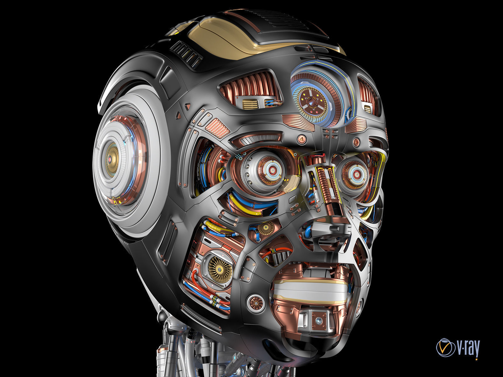 Robot Head 2 3D model_14