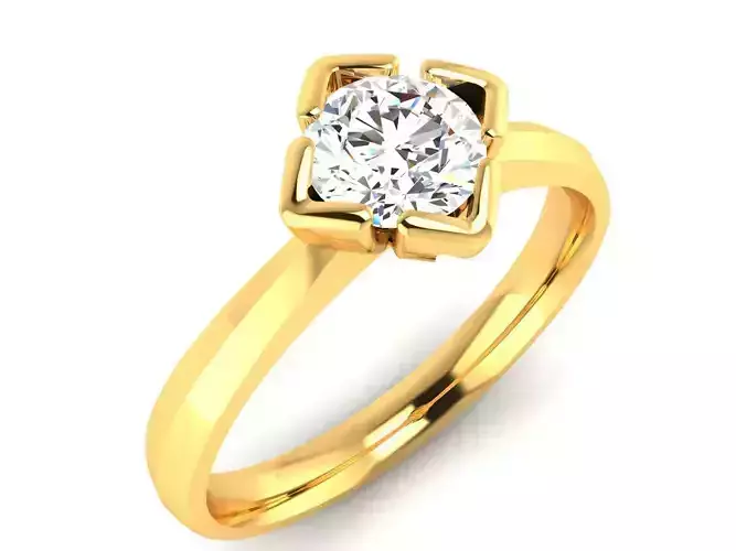 Women solitaire ring 3dm stl render detail 3D print model