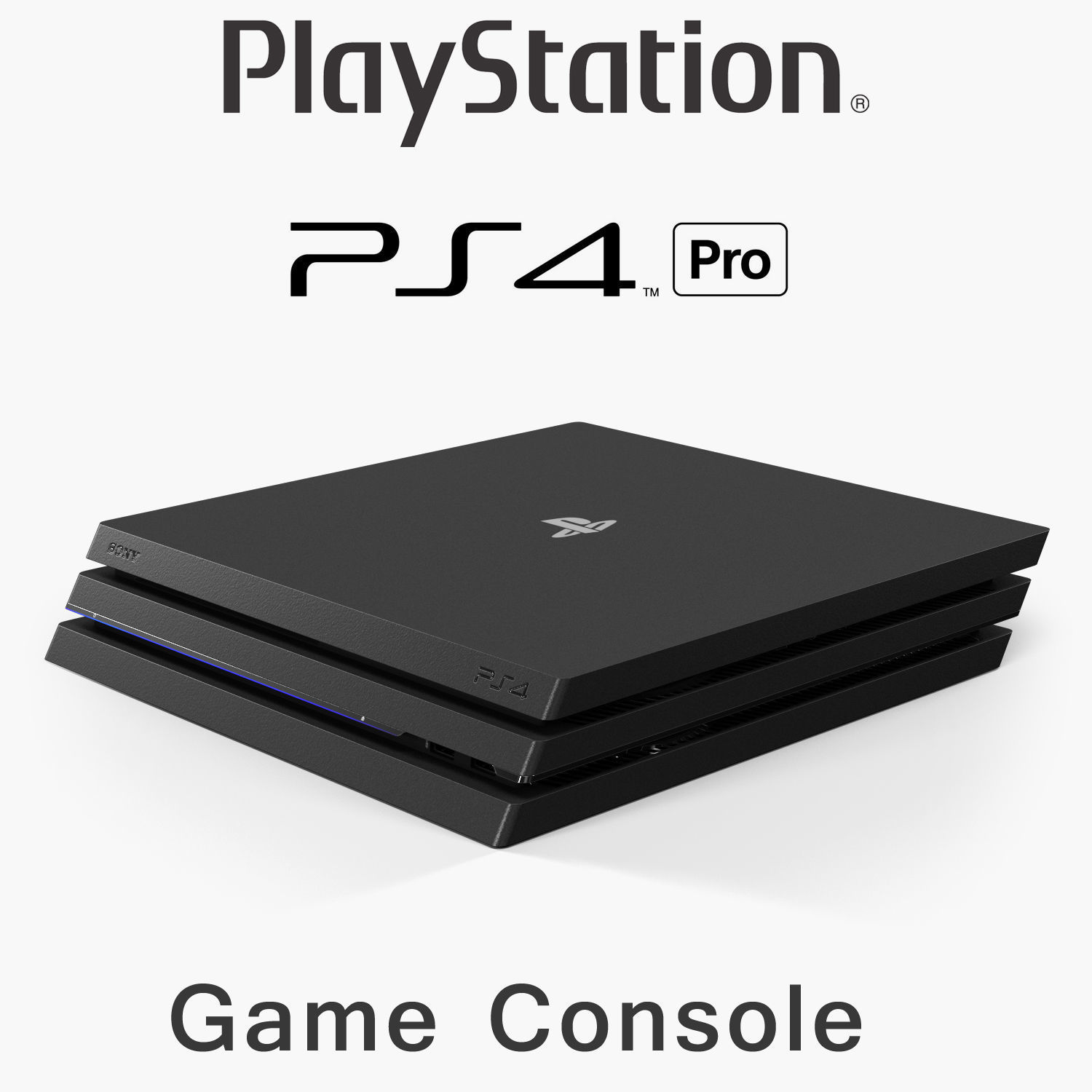 Sony PlayStation 4 Pro Low-poly 3D model_11