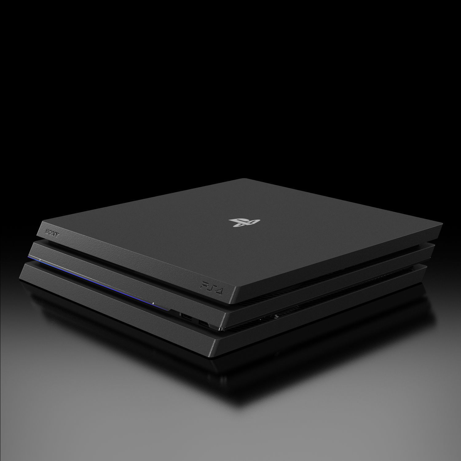 Sony PlayStation 4 Pro Low-poly 3D model_12