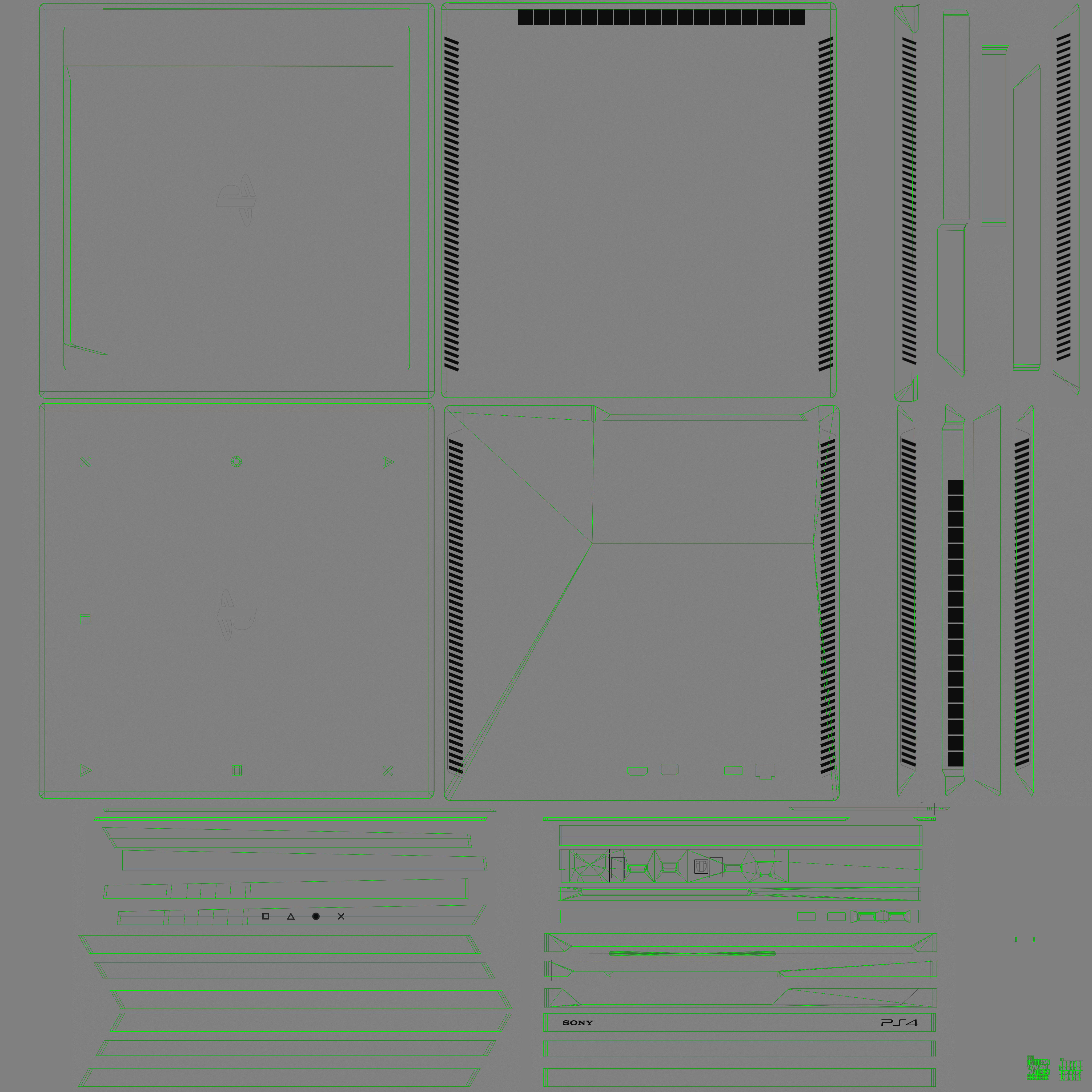Sony PlayStation 4 Pro Low-poly 3D model_57