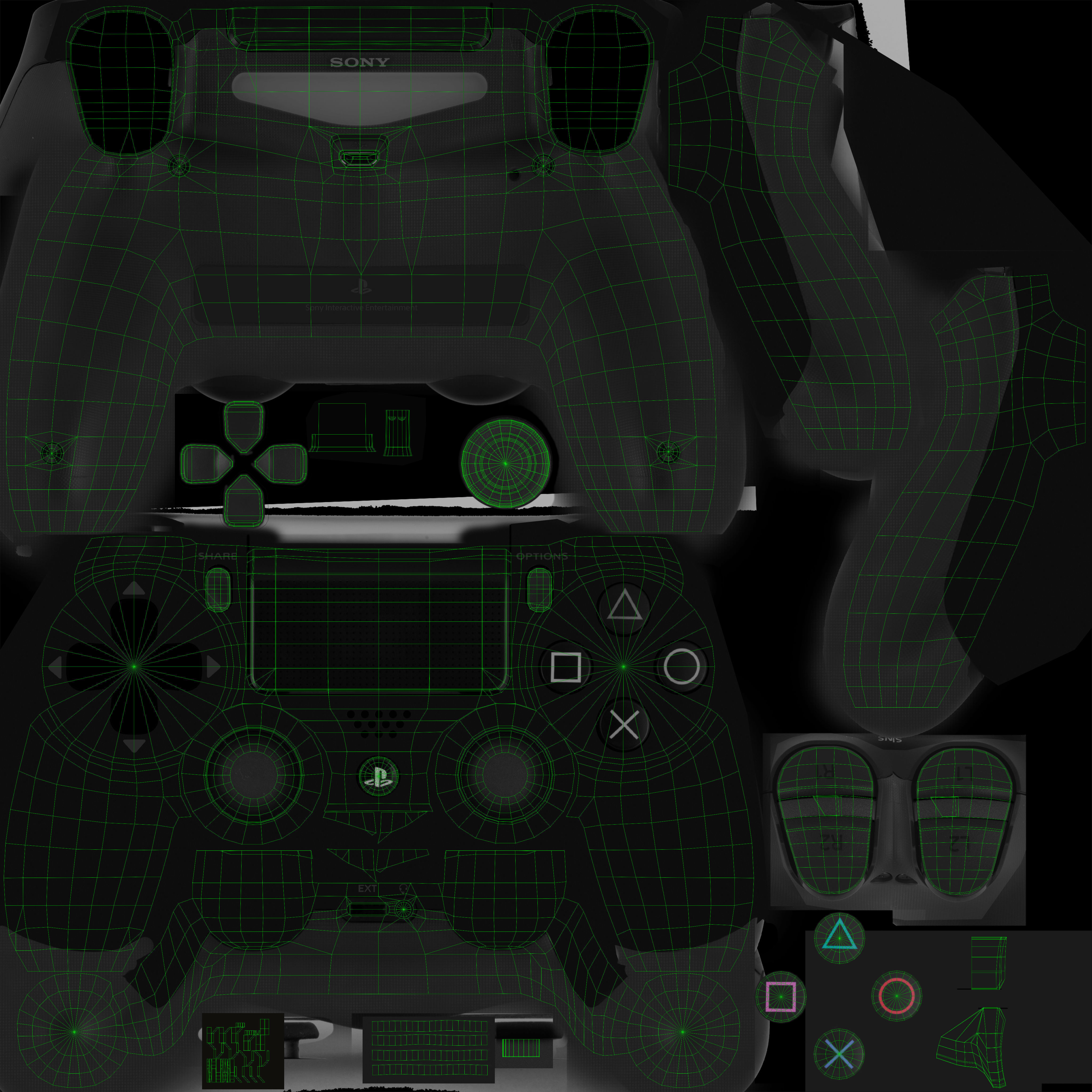 Sony PlayStation 4 Pro Low-poly 3D model_50