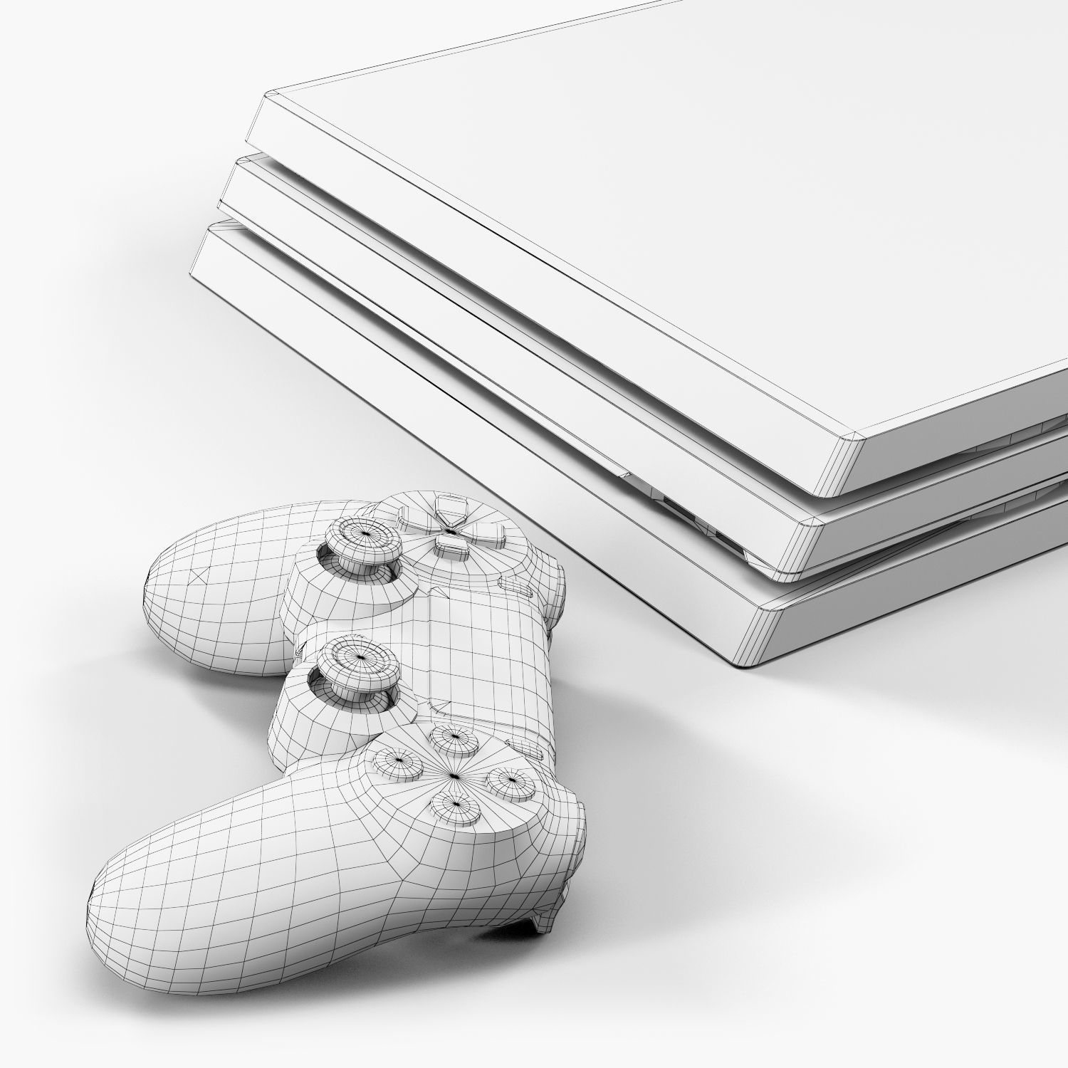 Sony PlayStation 4 Pro Low-poly 3D model_38