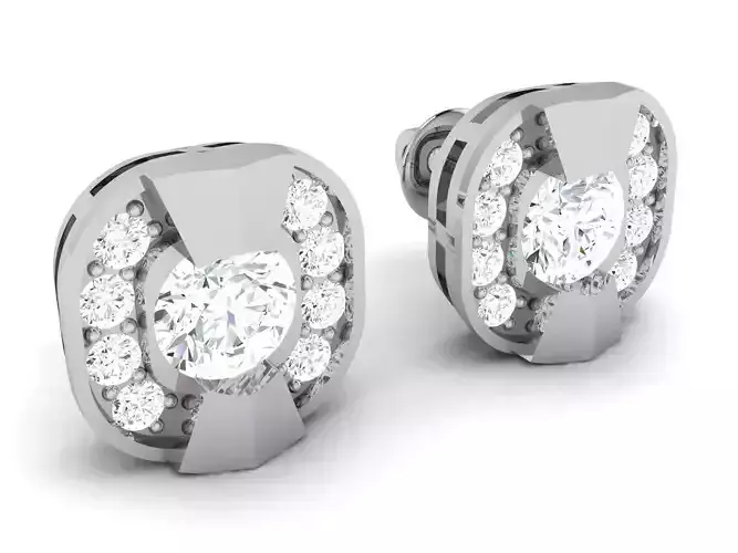 Women solitaire earrings 3dm stl render detail 3D print model