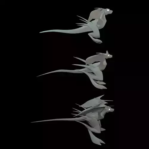 Low Poly Bird Dragons 3D Model Collection
