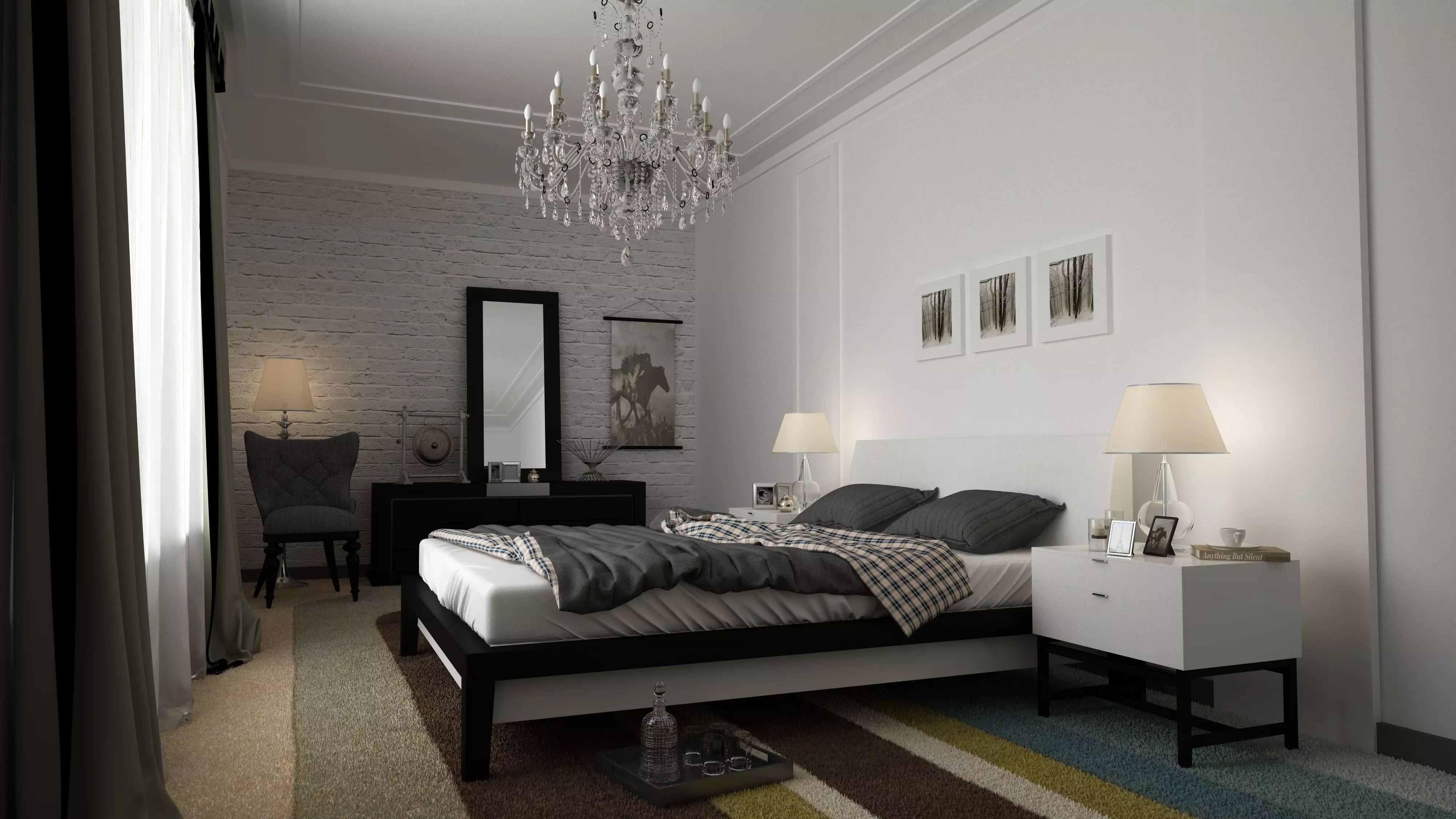 white bedroom  3D model_0