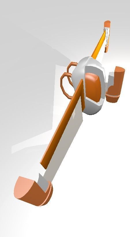 Futuristic War-Robot with Jetpack Low-poly 3D model_13