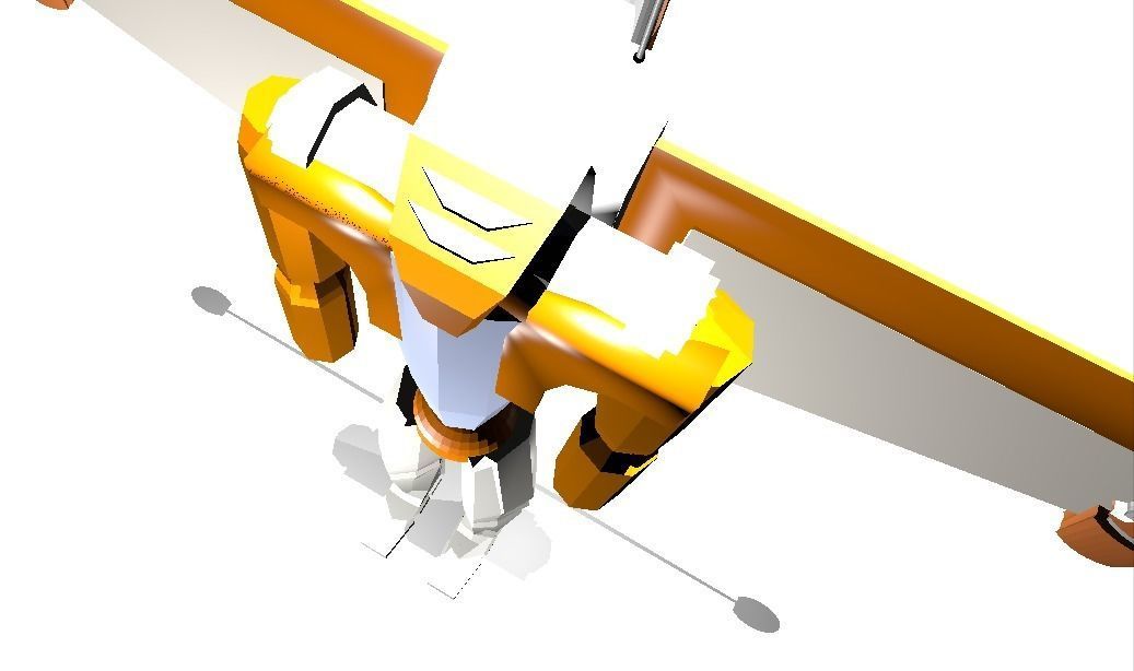 Futuristic War-Robot with Jetpack Low-poly 3D model_6