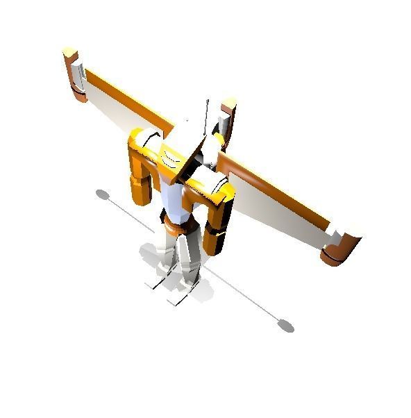 Futuristic War-Robot with Jetpack Low-poly 3D model_5