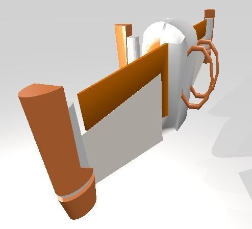 Futuristic War-Robot with Jetpack Low-poly 3D model_10