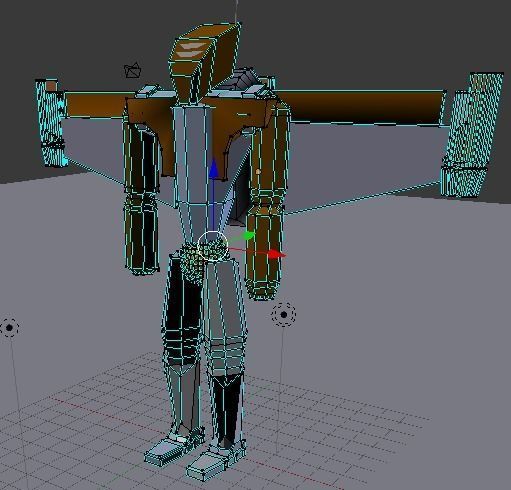 Futuristic War-Robot with Jetpack Low-poly 3D model_7