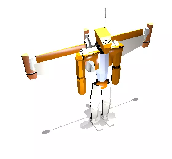 Futuristic War-Robot with Jetpack Low-poly 3D model_0