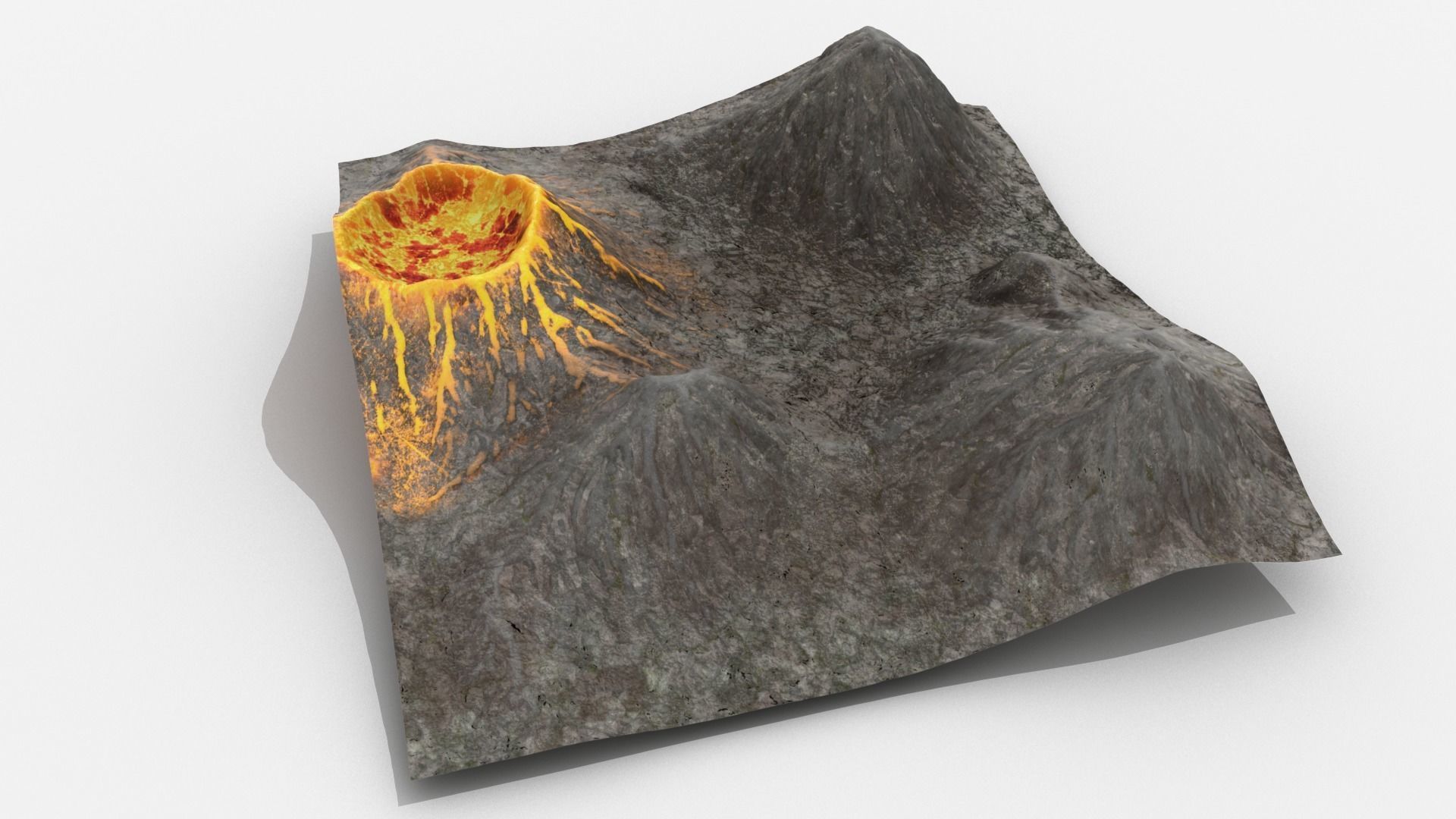 Active Volcano Landscape  3D model_1