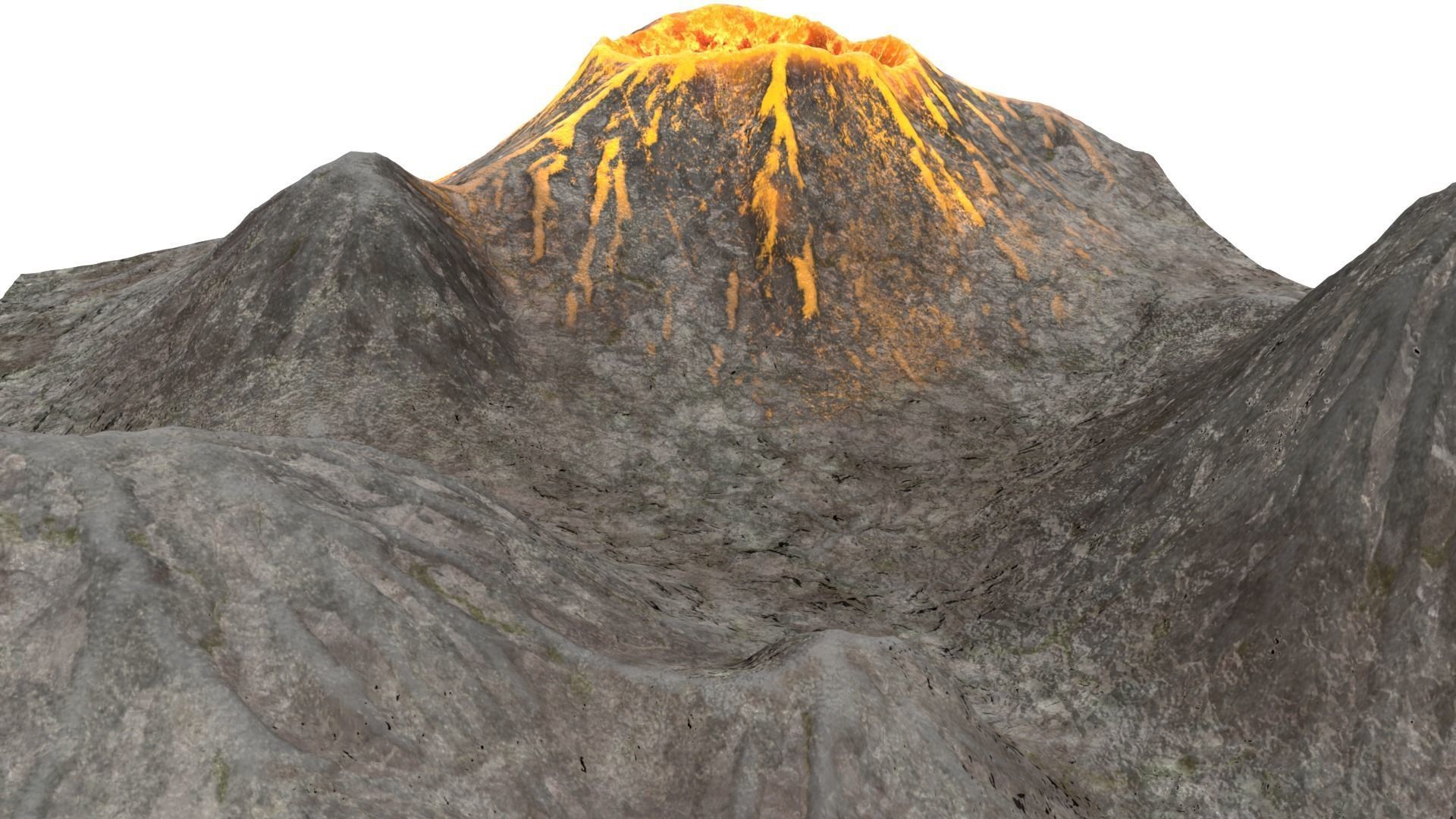 Active Volcano Landscape  3D model_4