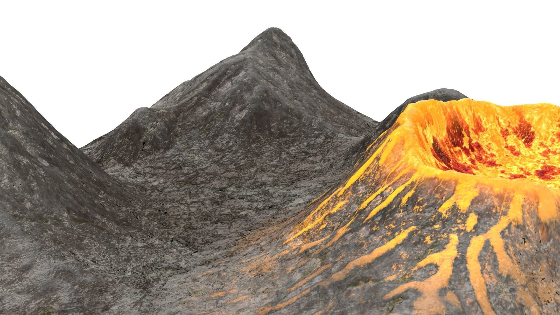 Active Volcano Landscape  3D model_5