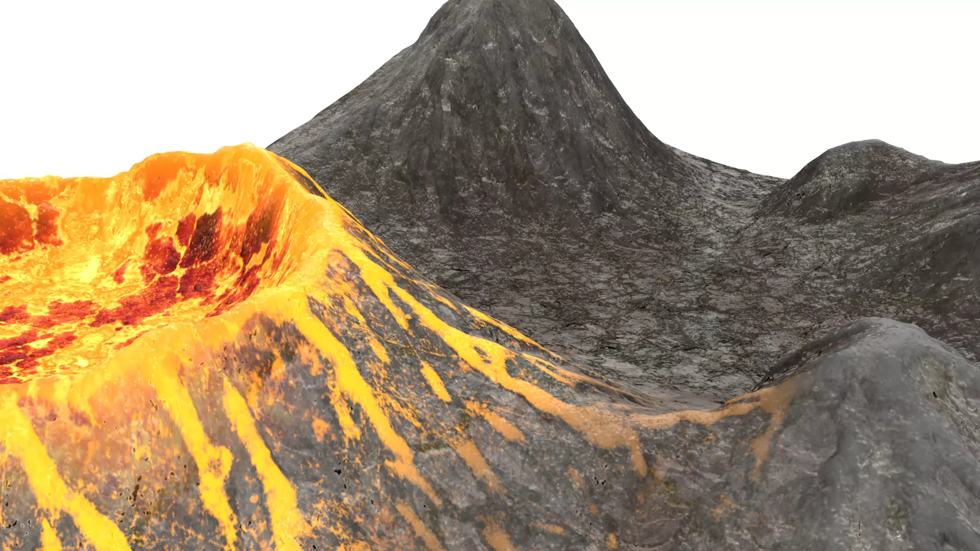 Active Volcano Landscape  3D model_0