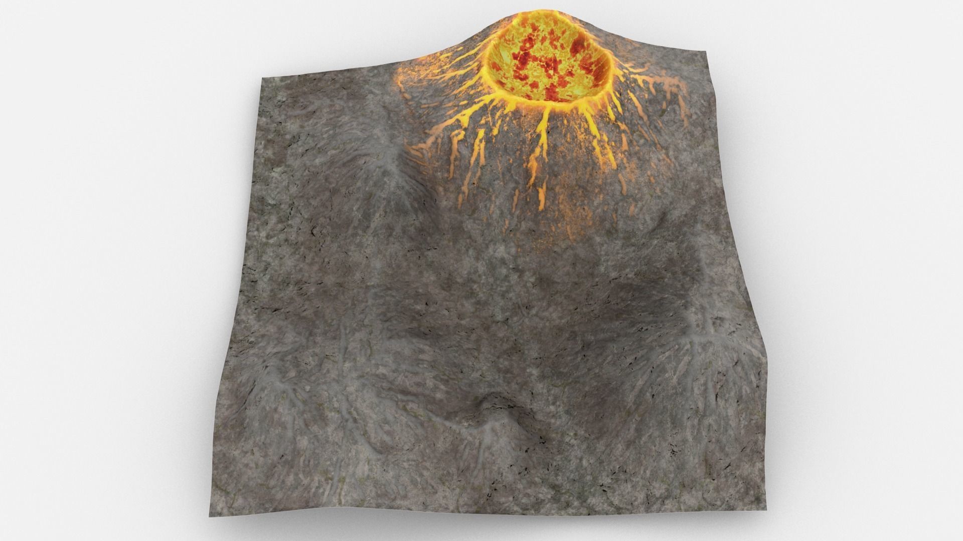 Active Volcano Landscape  3D model_3