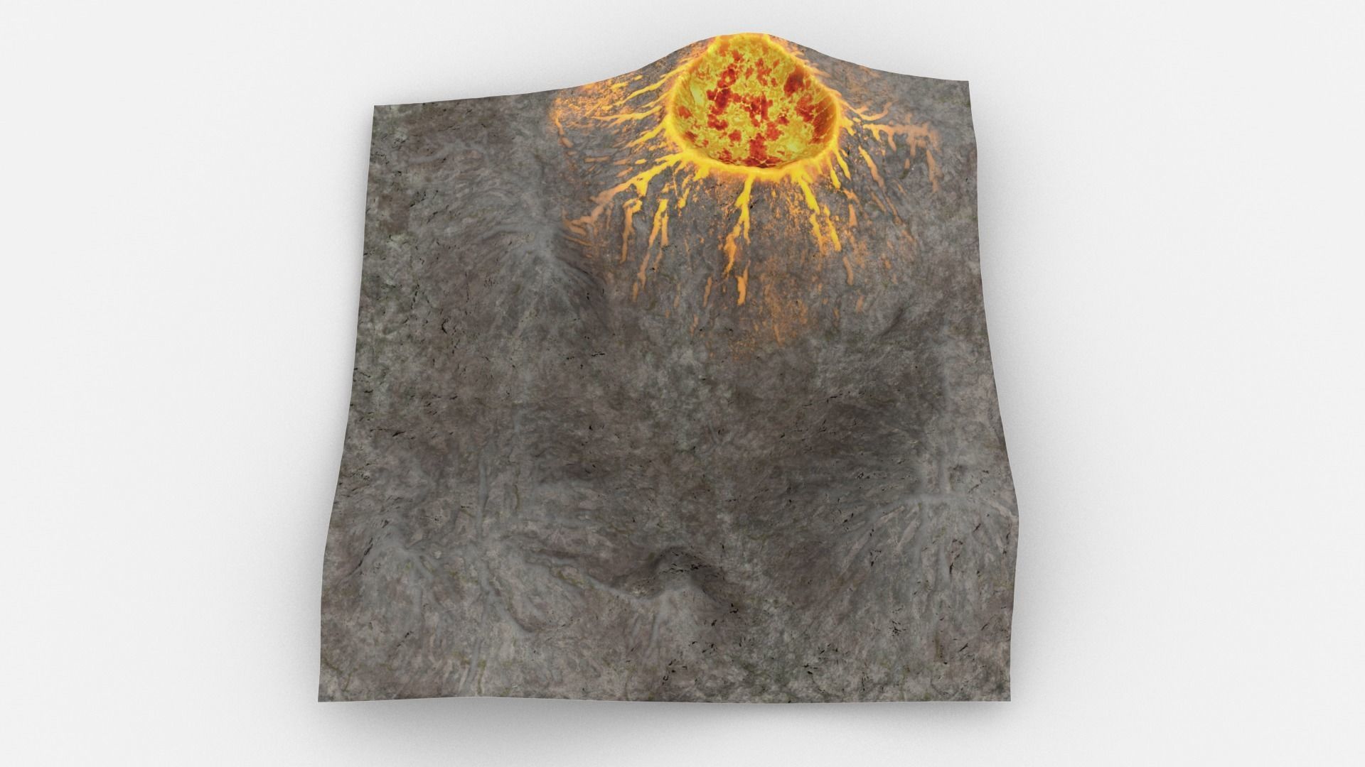 Active Volcano Landscape  3D model_6