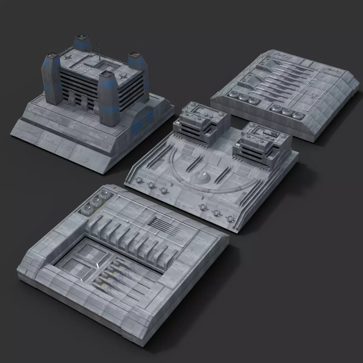 Sci-Fi CityBlocks Free low-poly 3D model
