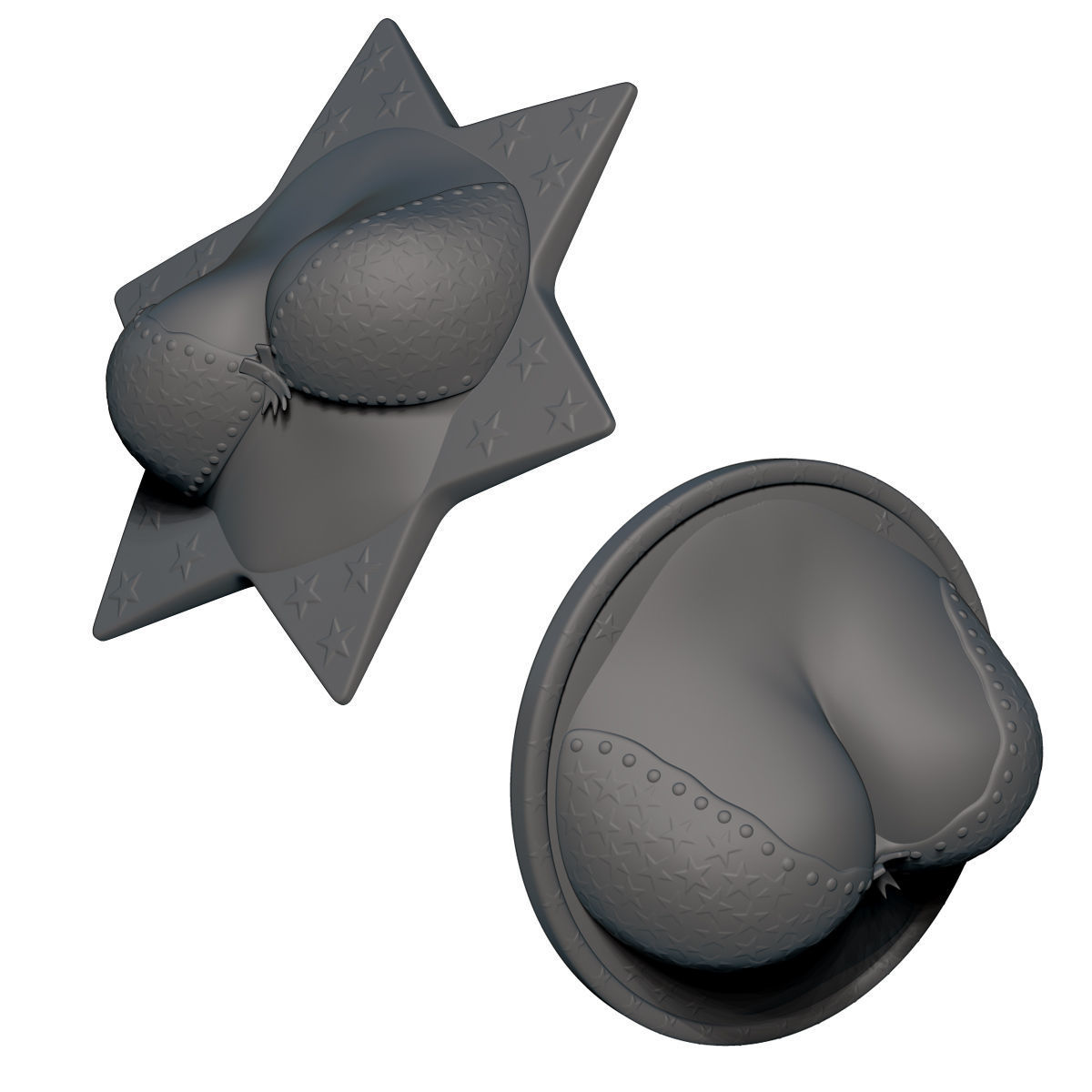 Cleavage Busty Bra Fridge Magnets set 3D print model_8