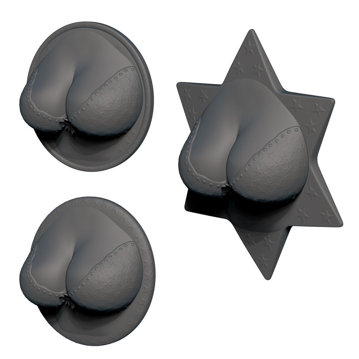 Cleavage Busty Bra Fridge Magnets set 3D print model_7