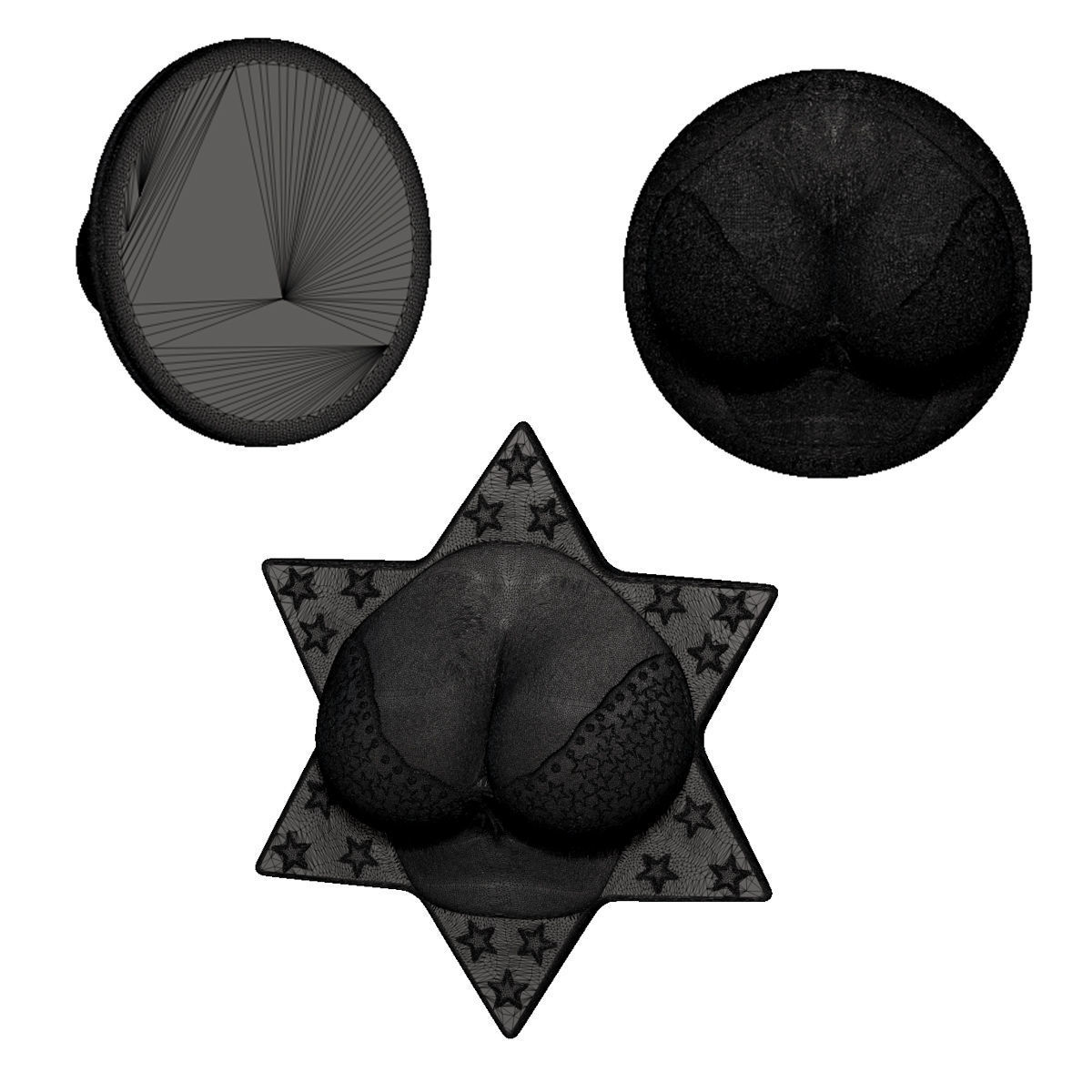 Cleavage Busty Bra Fridge Magnets set 3D print model_11