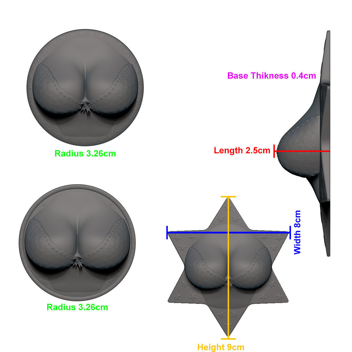 Cleavage Busty Bra Fridge Magnets set 3D print model_10