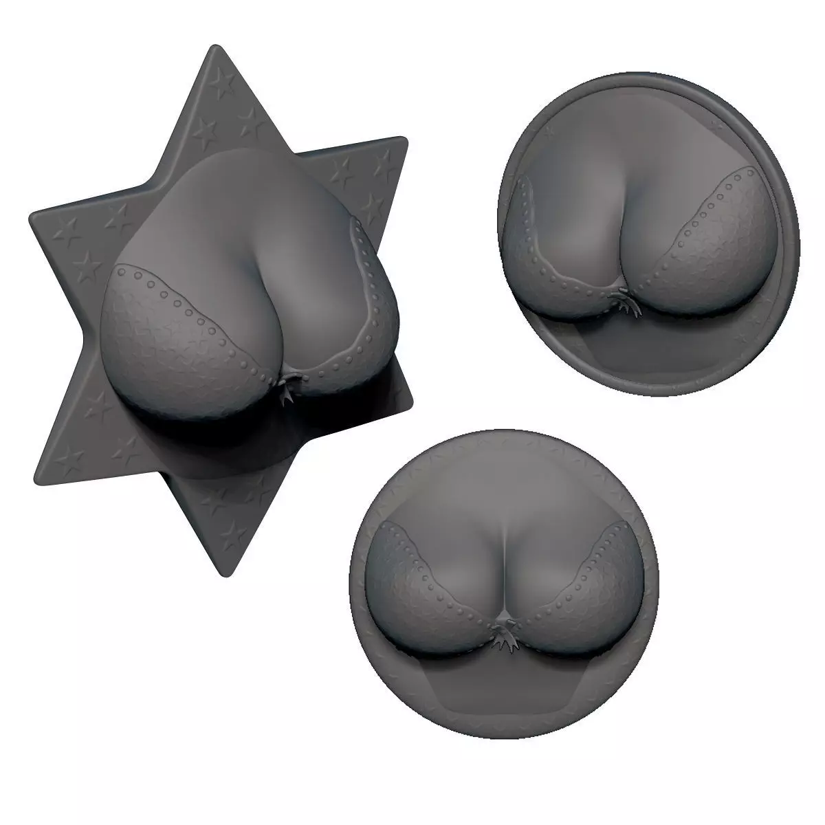Cleavage Busty Bra Fridge Magnets set 3D print model_0