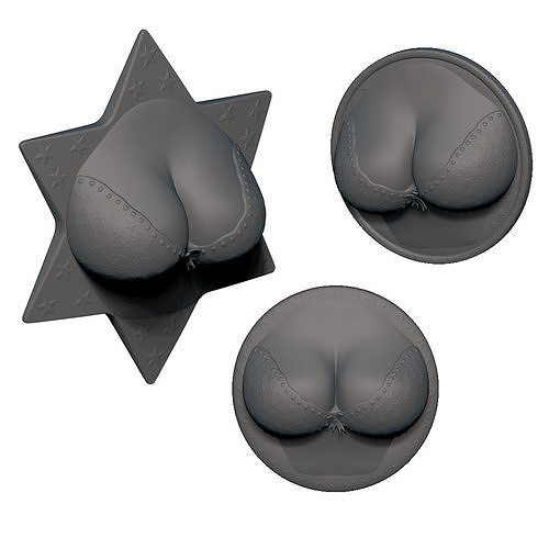 Cleavage Busty Bra Fridge Magnets set 3D print model