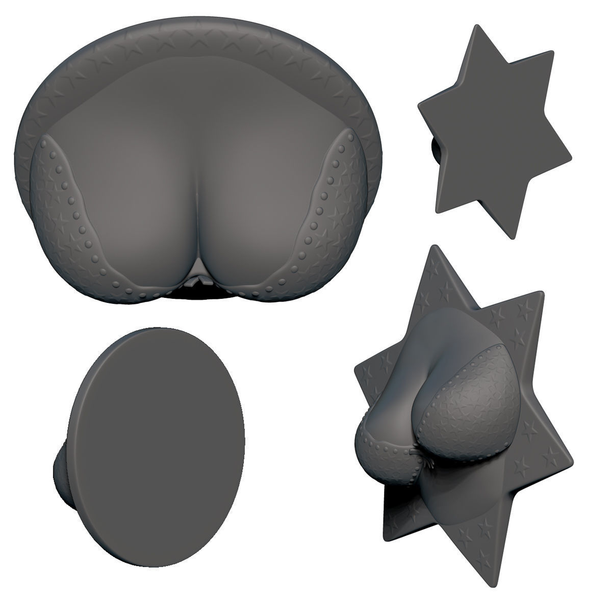 Cleavage Busty Bra Fridge Magnets set 3D print model_9