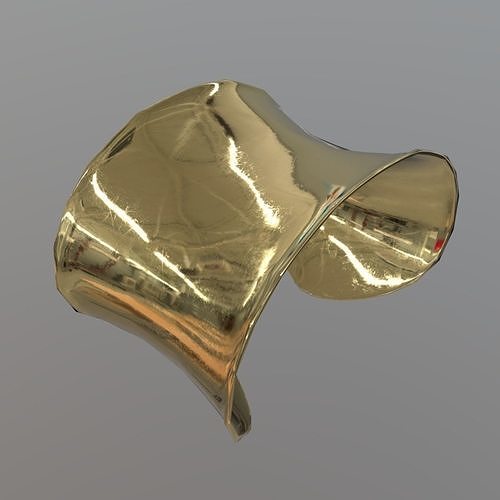 Cuff 1 gold ring Low-poly 3D model