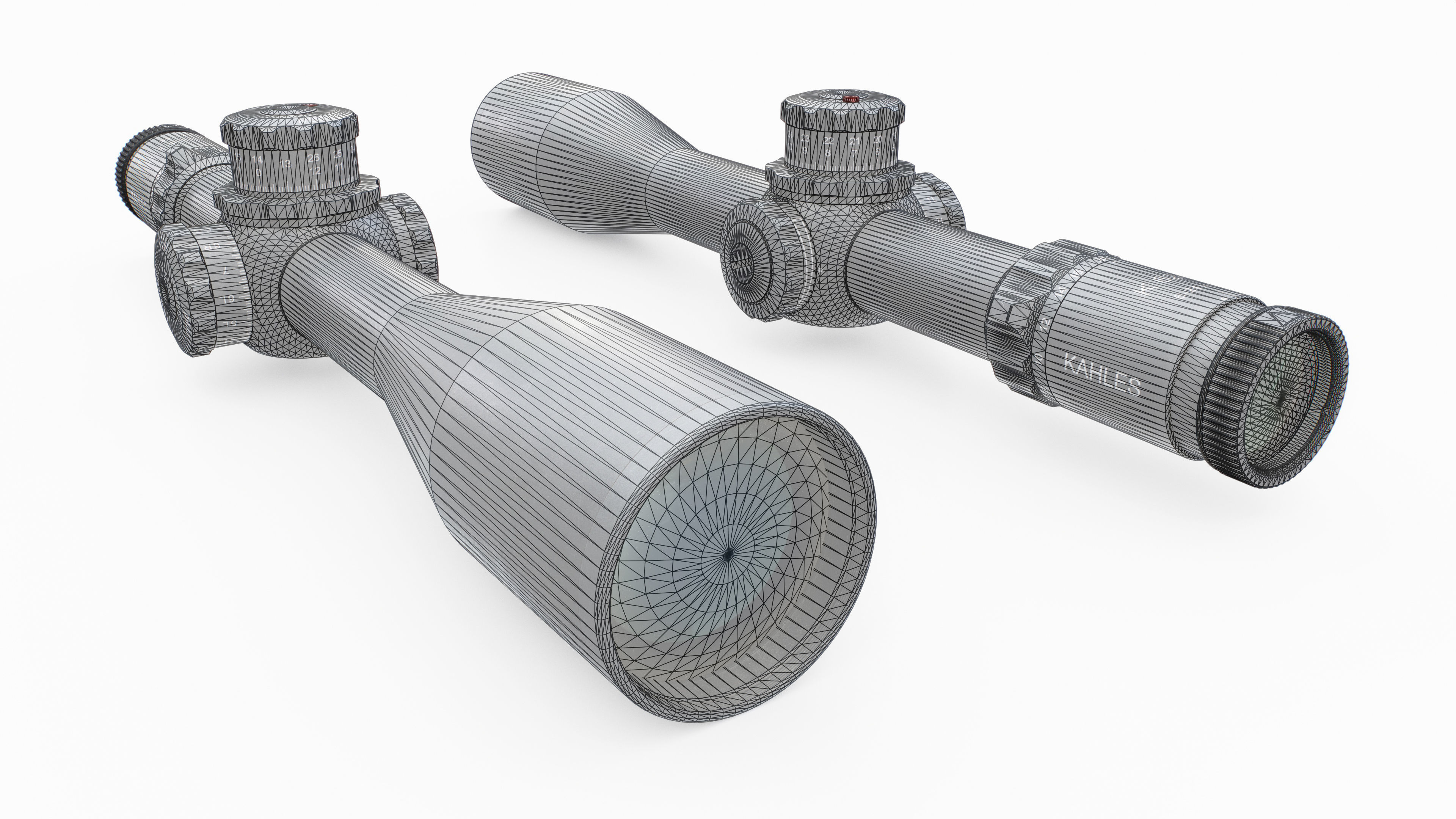 Kahles K624i 6-24x56mm Precision Rifle Scope Low-poly 3D model_1