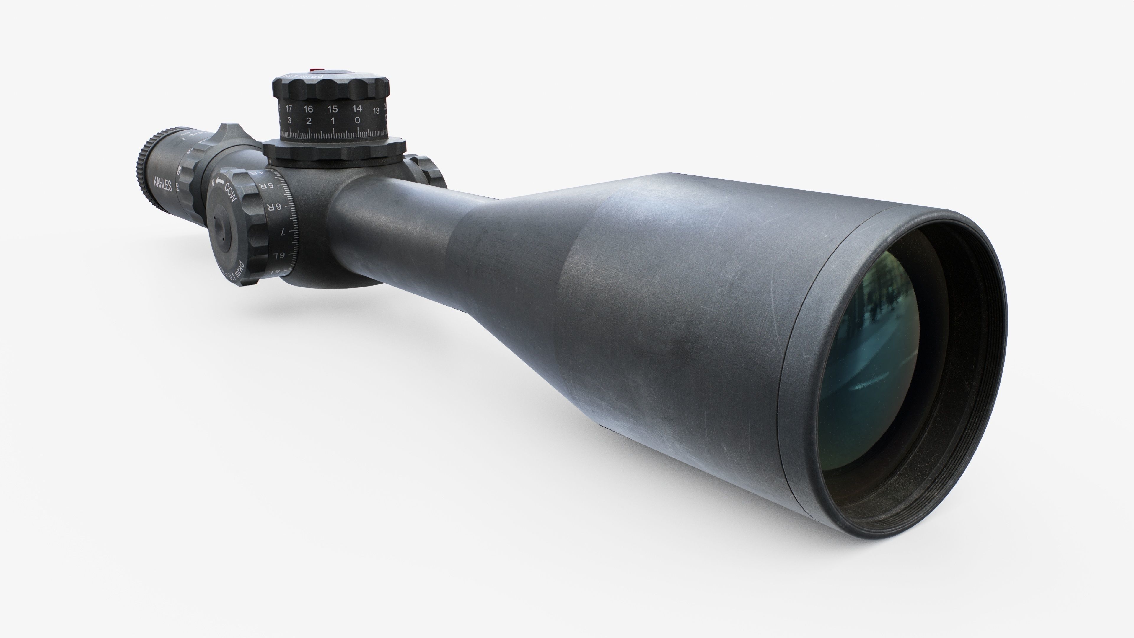 Kahles K624i 6-24x56mm Precision Rifle Scope Low-poly 3D model_8