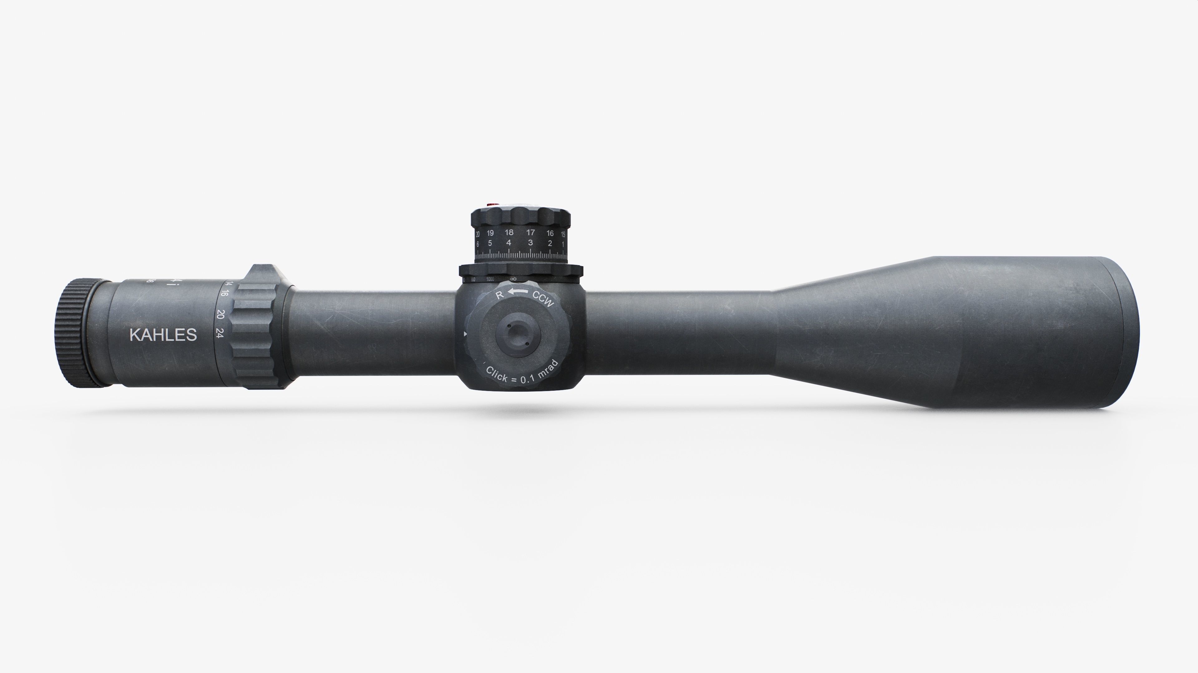 Kahles K624i 6-24x56mm Precision Rifle Scope Low-poly 3D model_7