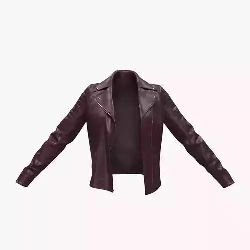 Woman Leather Jacket in red color