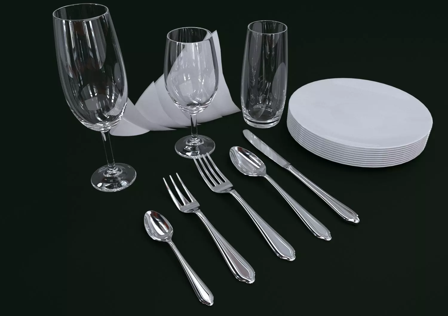Cutlery set1 3D model_0