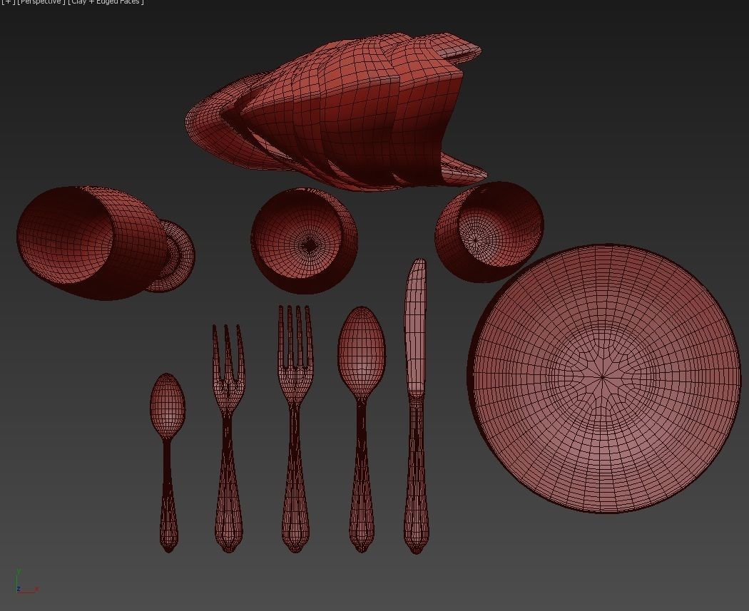 Cutlery set1 3D model_4