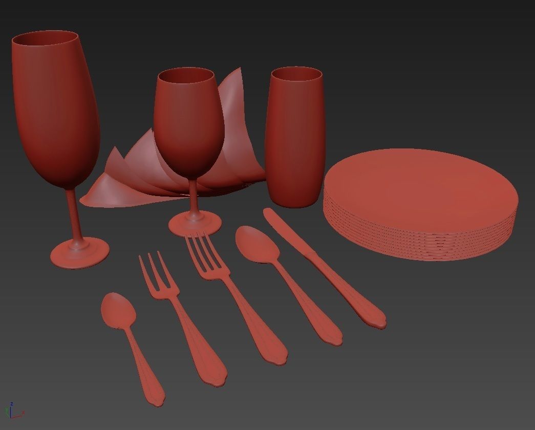 Cutlery set1 3D model_5
