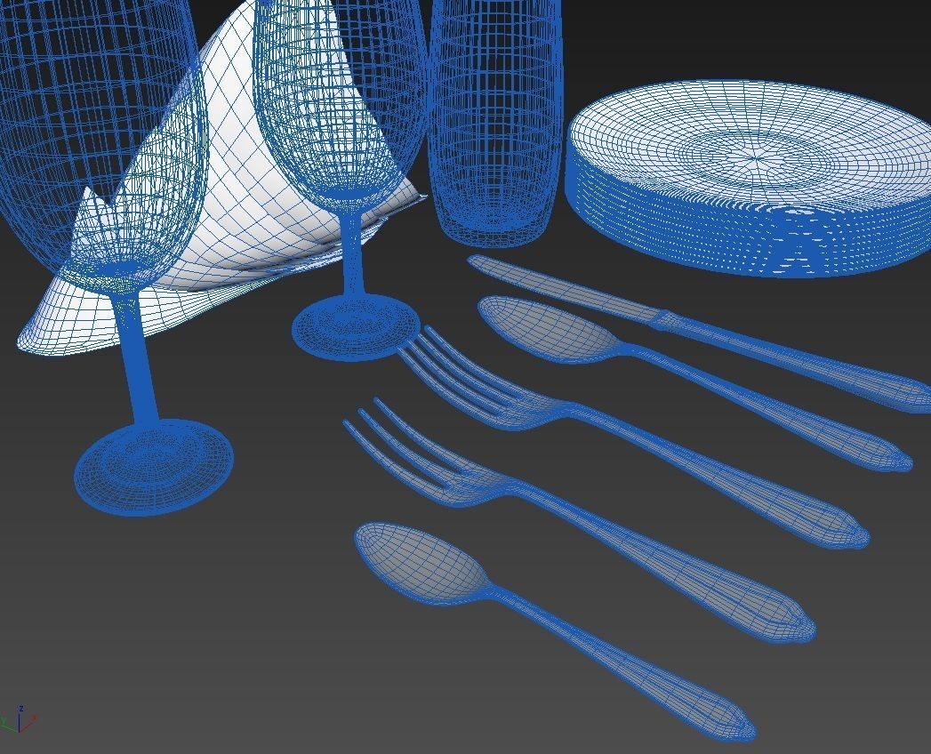 Cutlery set1 3D model_1