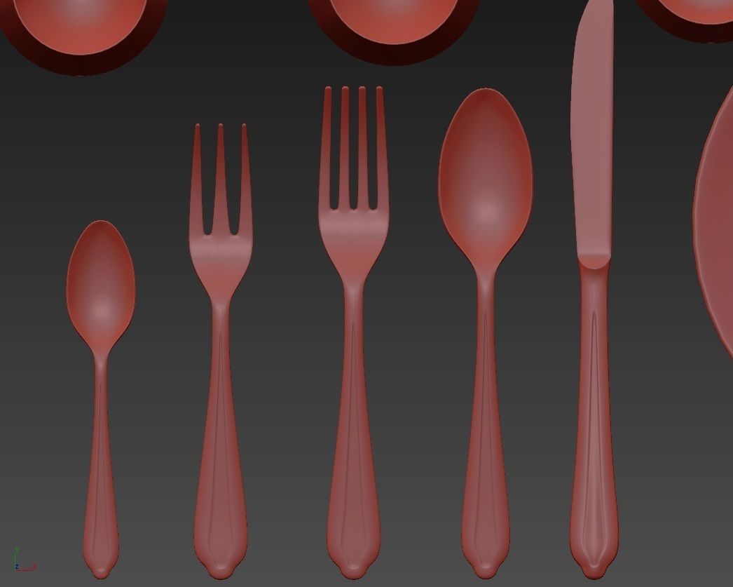 Cutlery set1 3D model_2