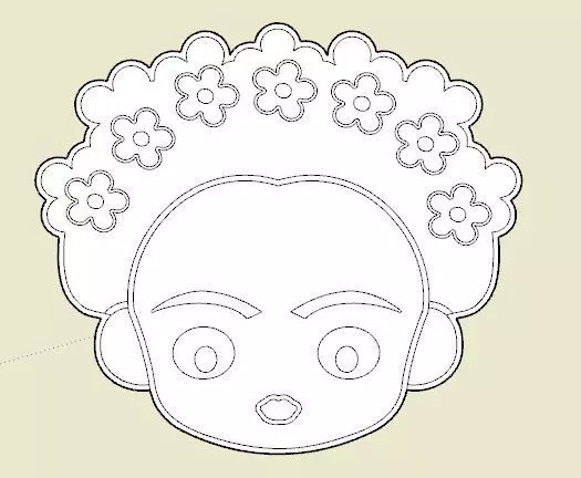 Frida Khalo Cookie Cutter 3D print model