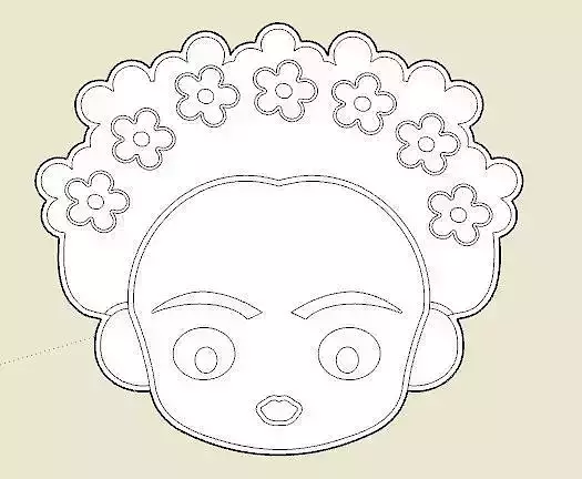 Frida Khalo Cookie Cutter 3D print model