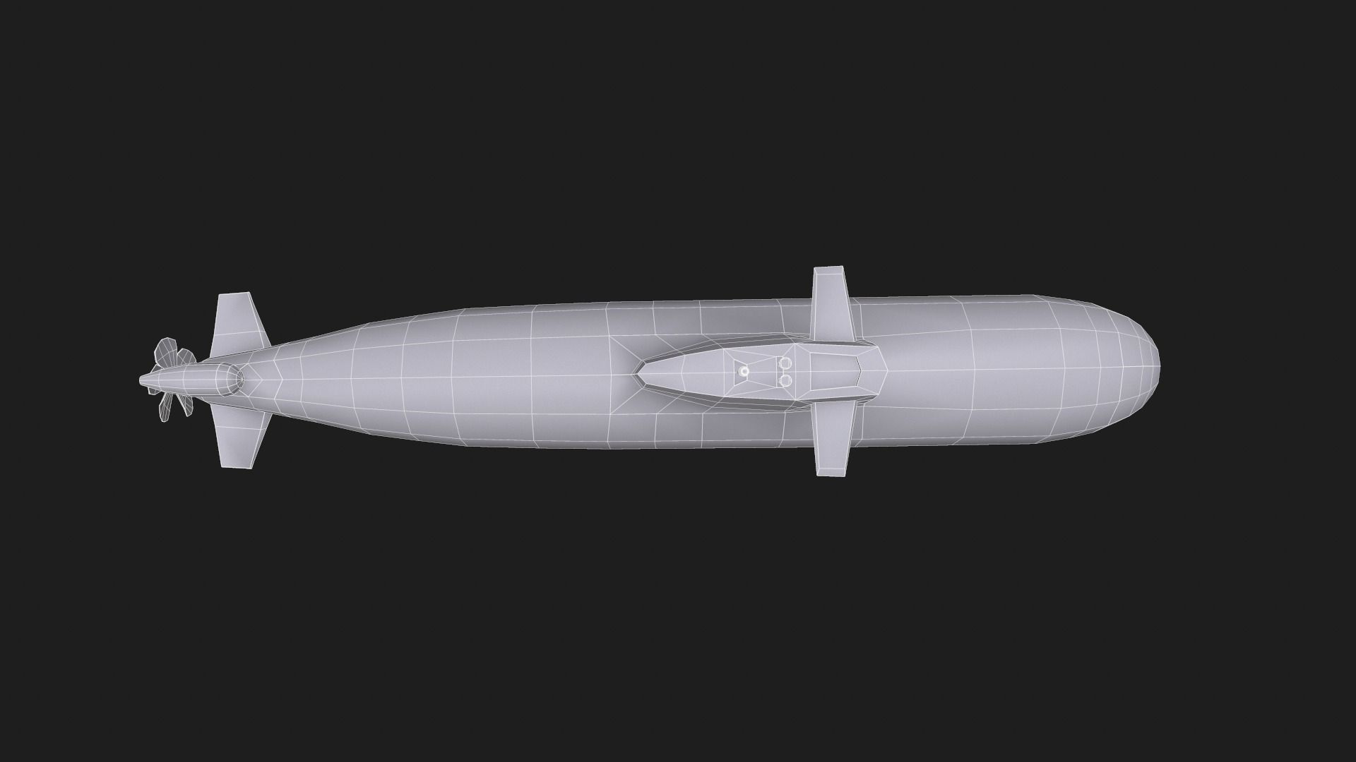 Submarine Low-poly 3D model_7