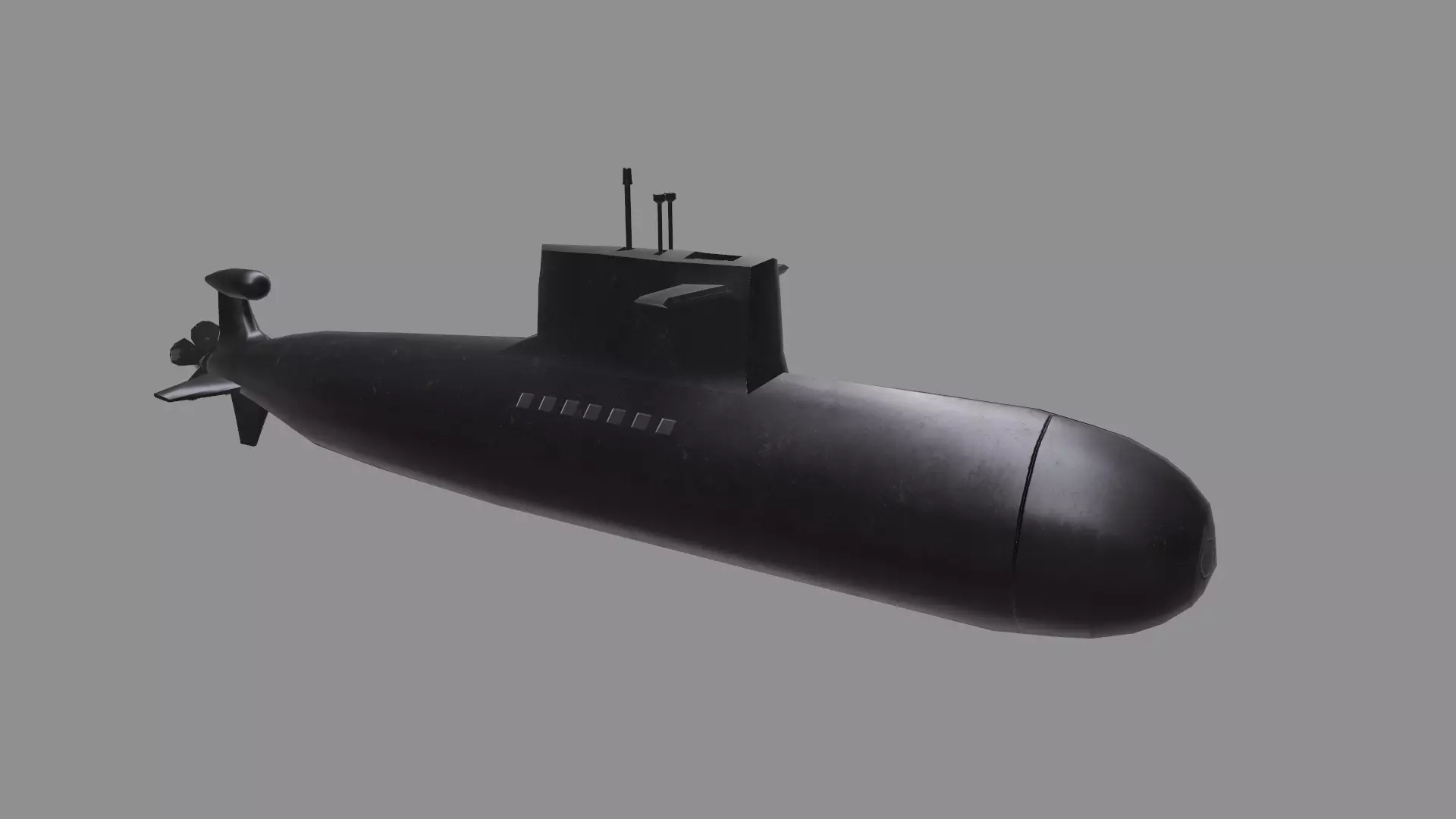 Submarine Low-poly 3D model_0
