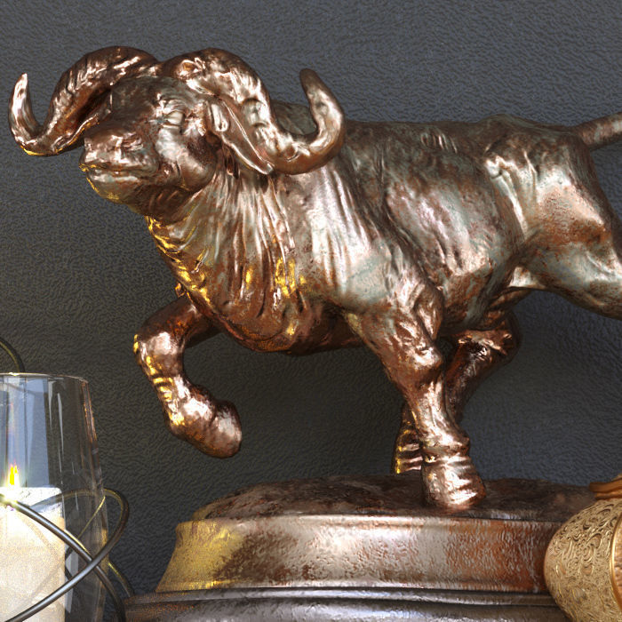 DekorSet decorative items on shelf 3D model_2