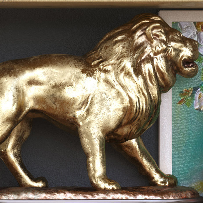 DekorSet decorative items on shelf 3D model_4