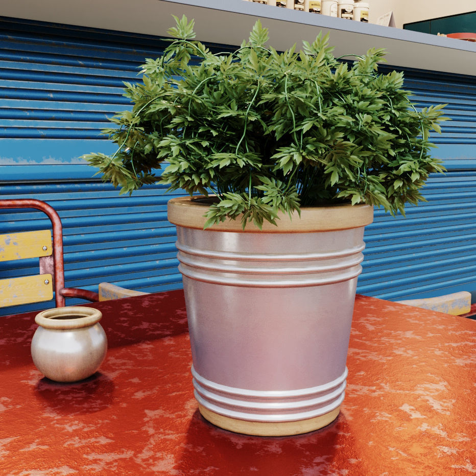 Set street cafe 3D model_9