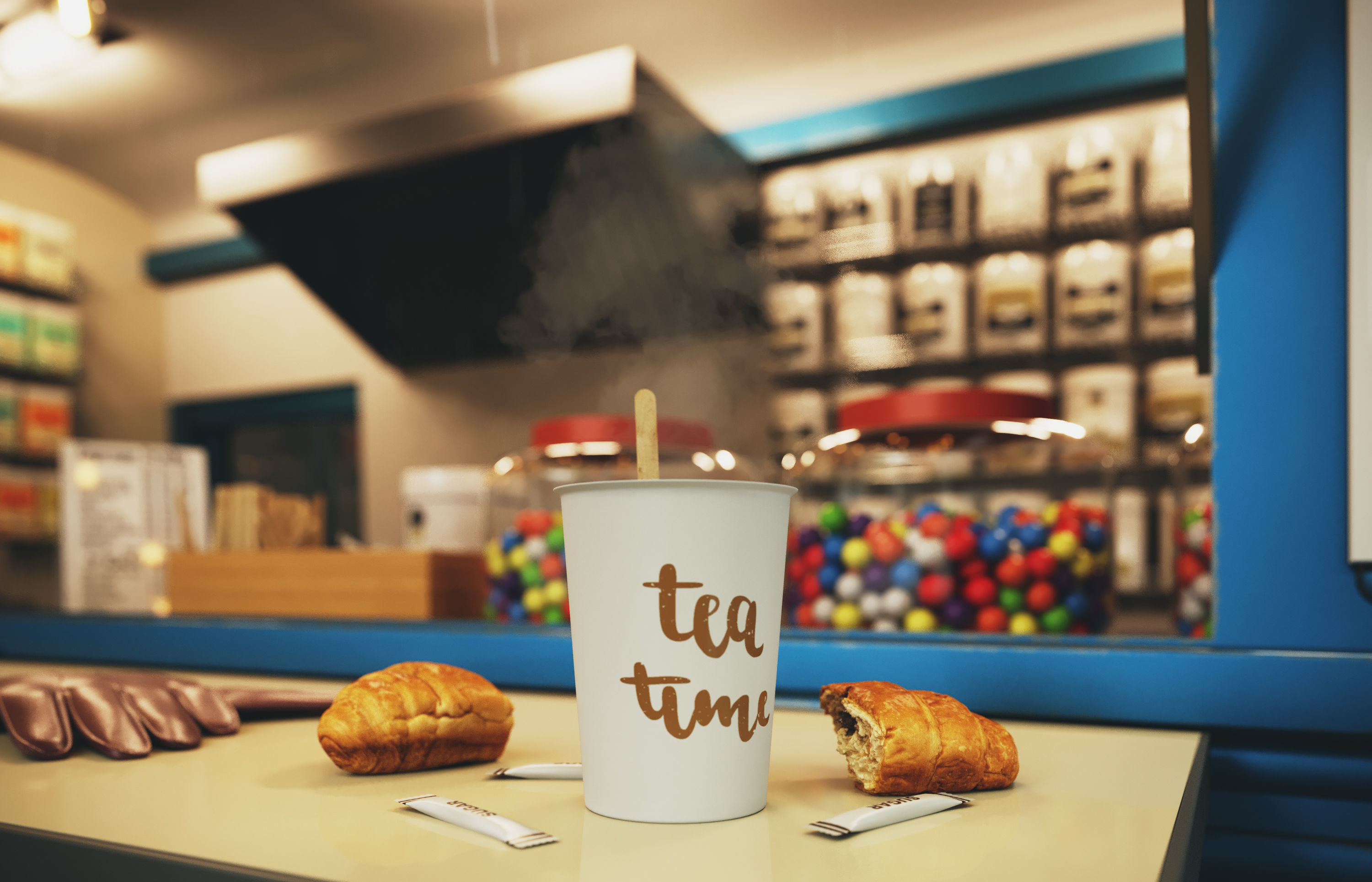 Set street cafe 3D model_6