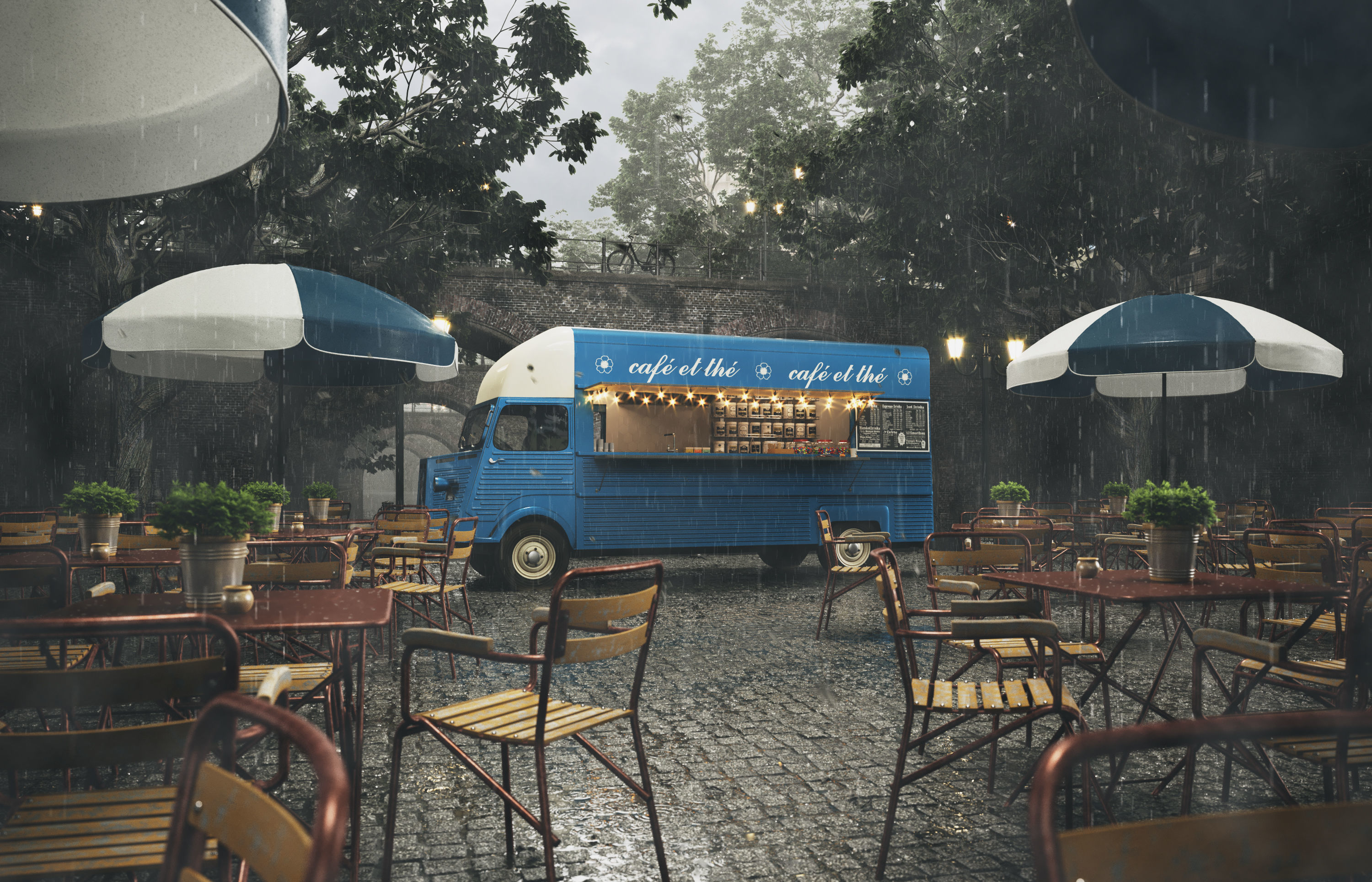 Set street cafe 3D model_14