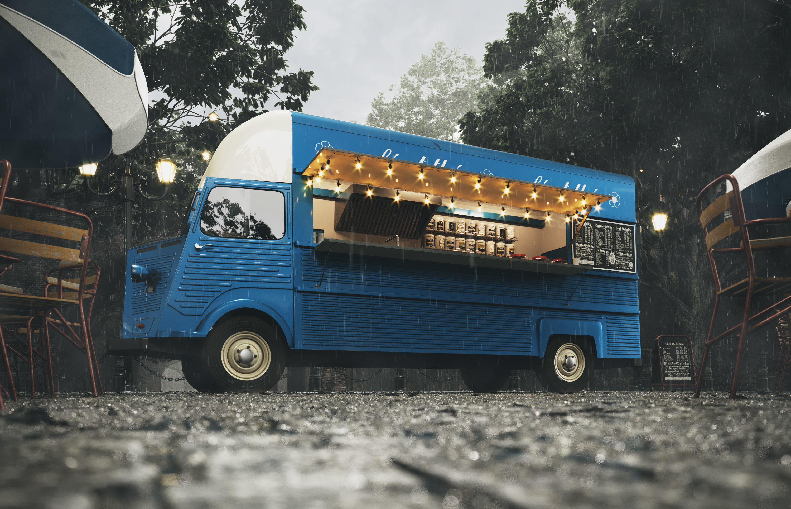 Set street cafe 3D model_15